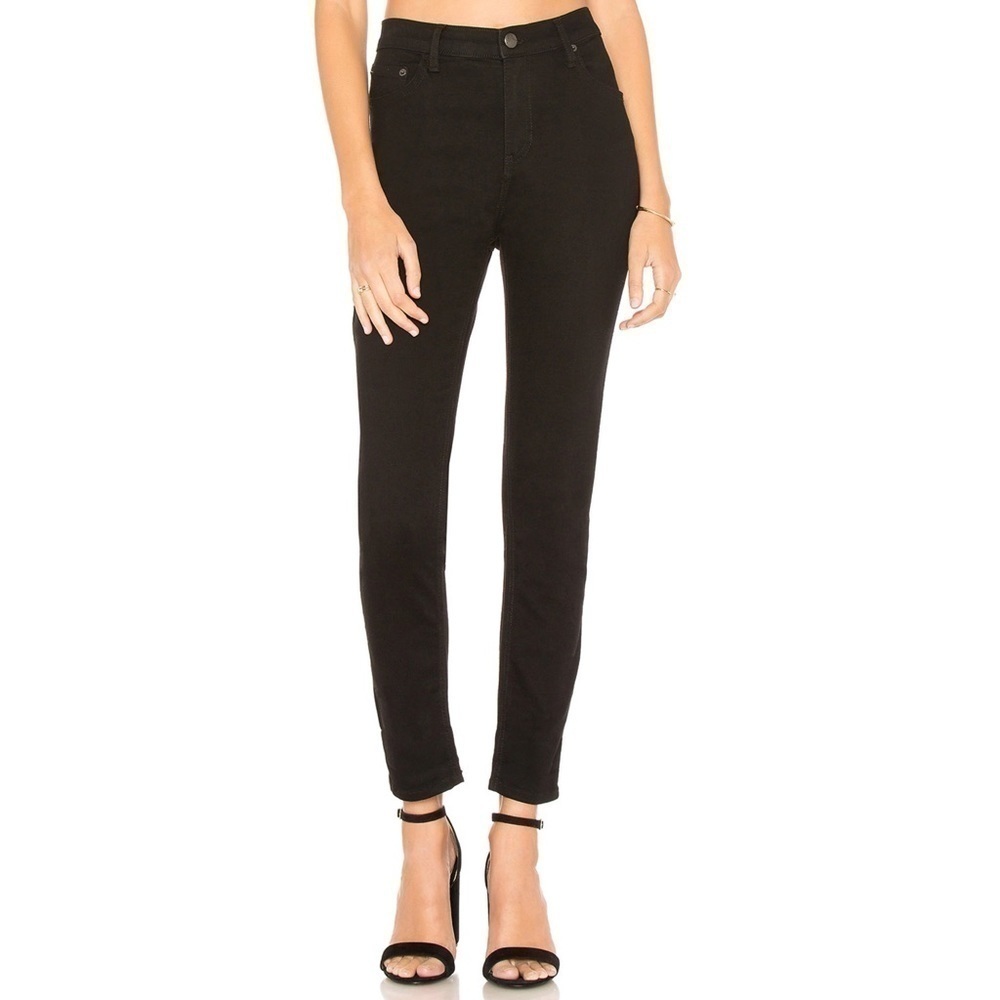 Free People High Rise Long and Lean Jeans Black